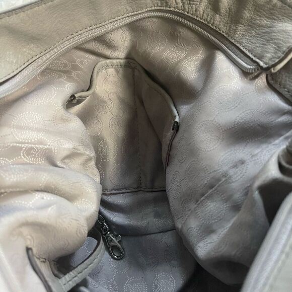 Michael Kors Gray Slouchy Leather Satchel/Shoulder Bag silver tone hardwares. - Picture 9 of 16